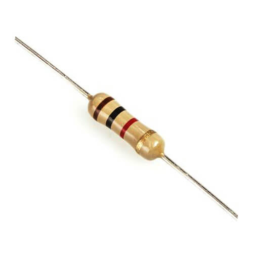 500pcs 1/4W 0.25W 1K Ohm Resistors – 1000 Ohm, 5% Carbon Film – Bulk Pack