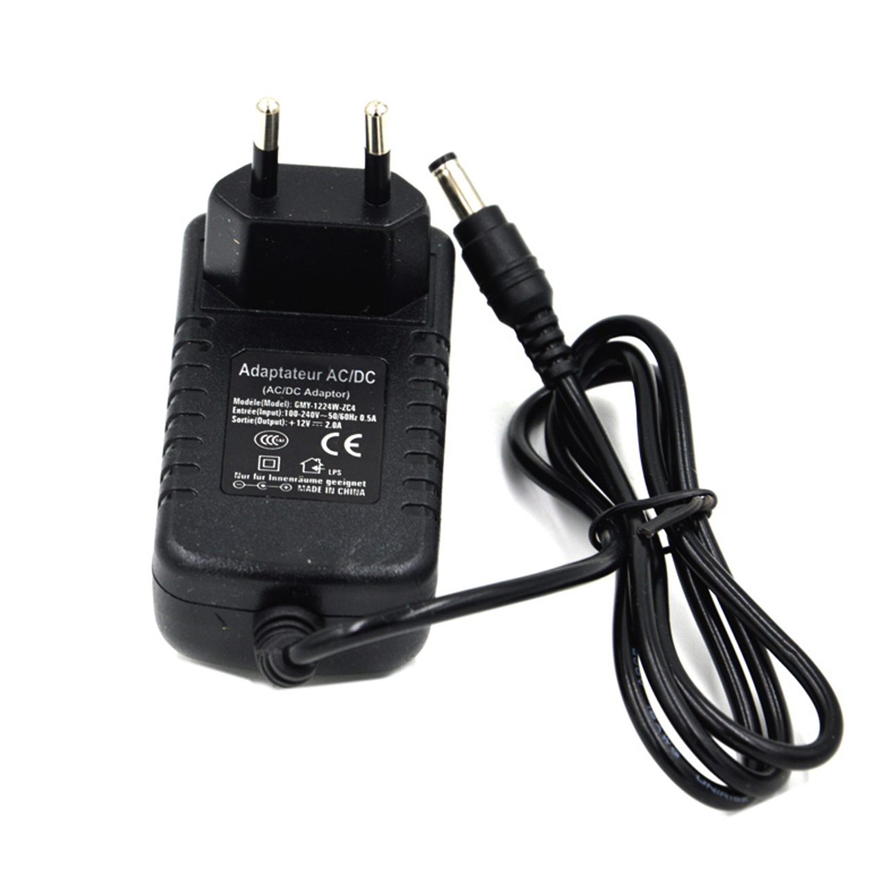 Chargeur 12v 2A Adaptateur AC 100-240v DC 12V Power Adapter