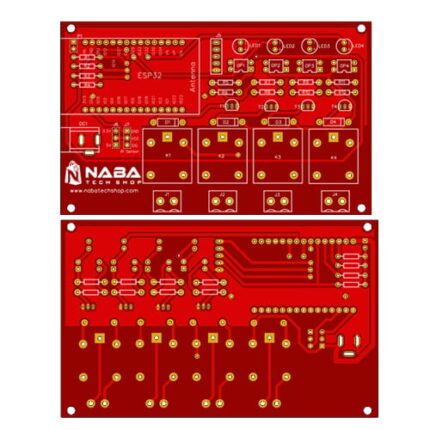 ESP32 4 Channel Relay Controller PCB for Smart Home Automation